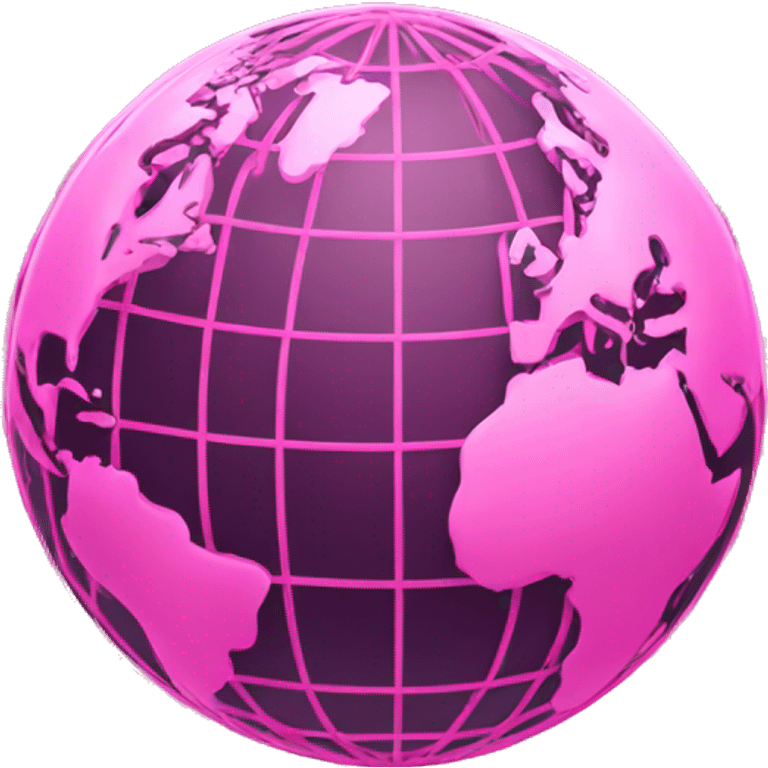 Pink and light pink,  connected network, world globe   emoji