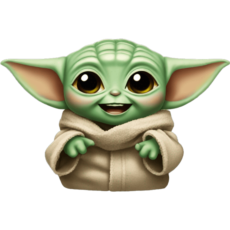 Baby Yoda laughs emoji