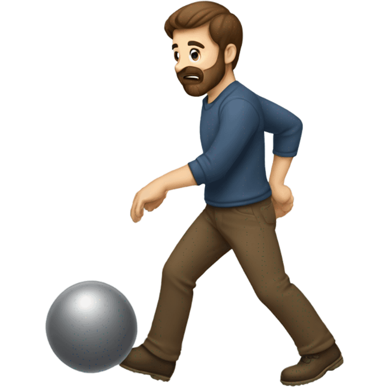 man with brown hair and beard pushing something downwards emoji