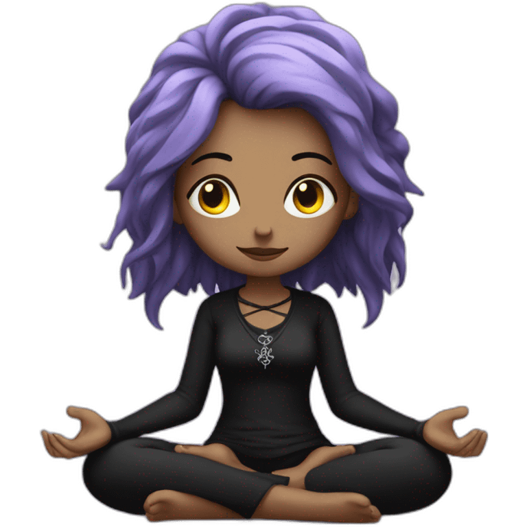 goth girl meditating emoji