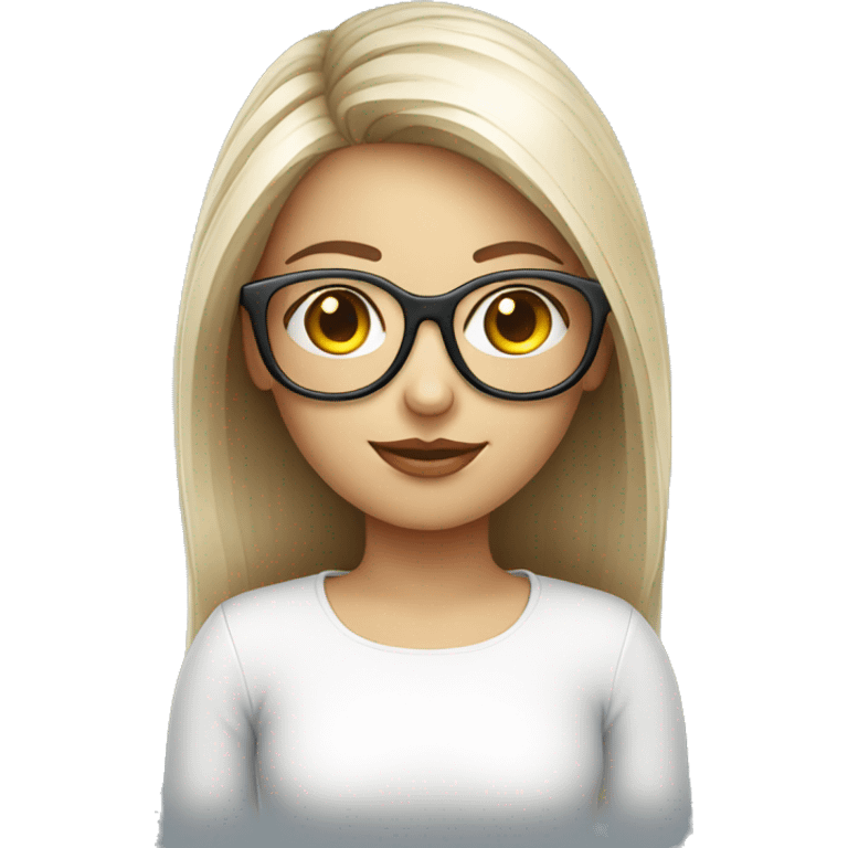 UX/UI designer girl with white optical glasses emoji