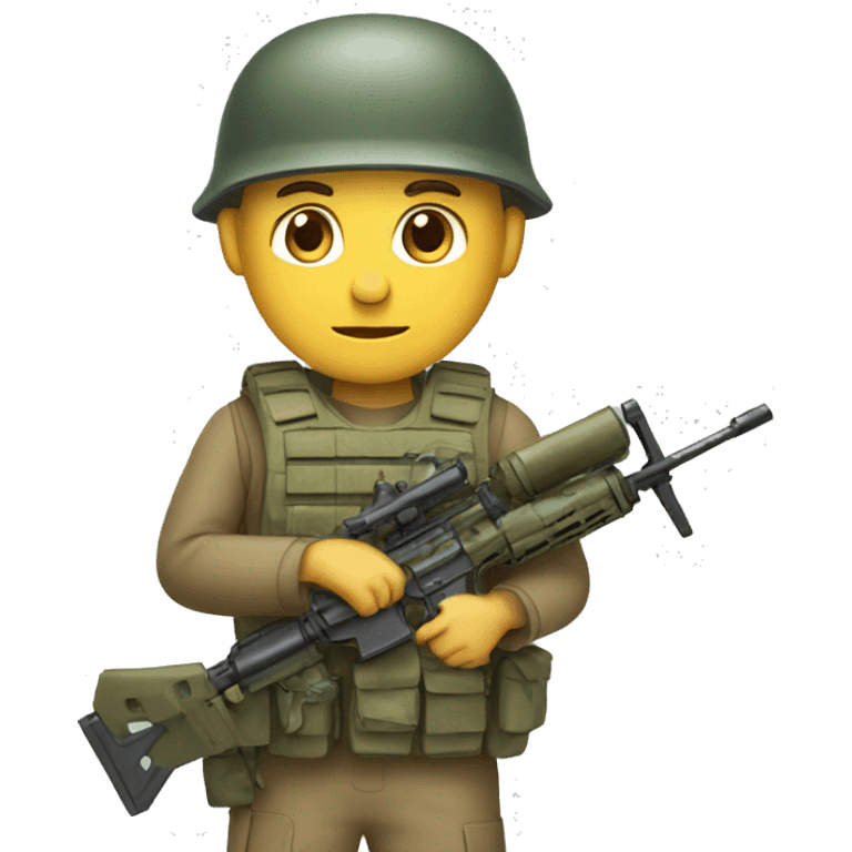 Un soldat avec une arme en main emoji