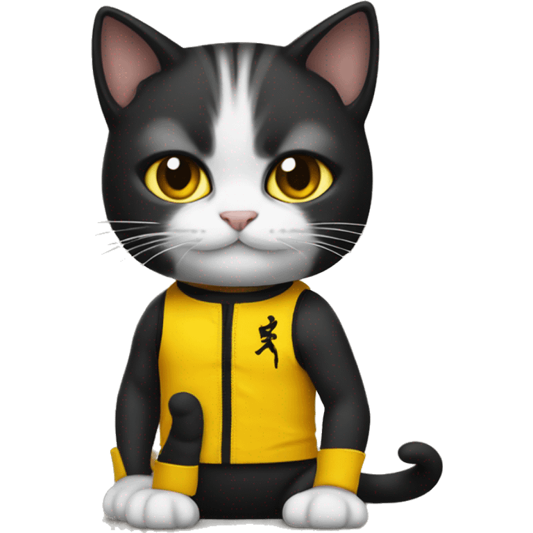 cat wearing bruce lee costume emoji