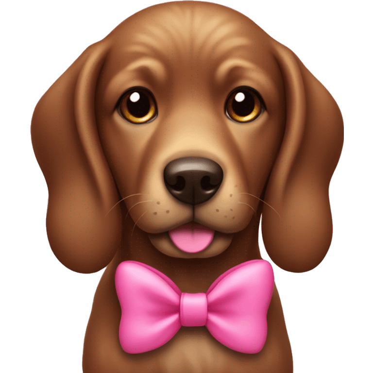 Brown dog with pink bow emoji