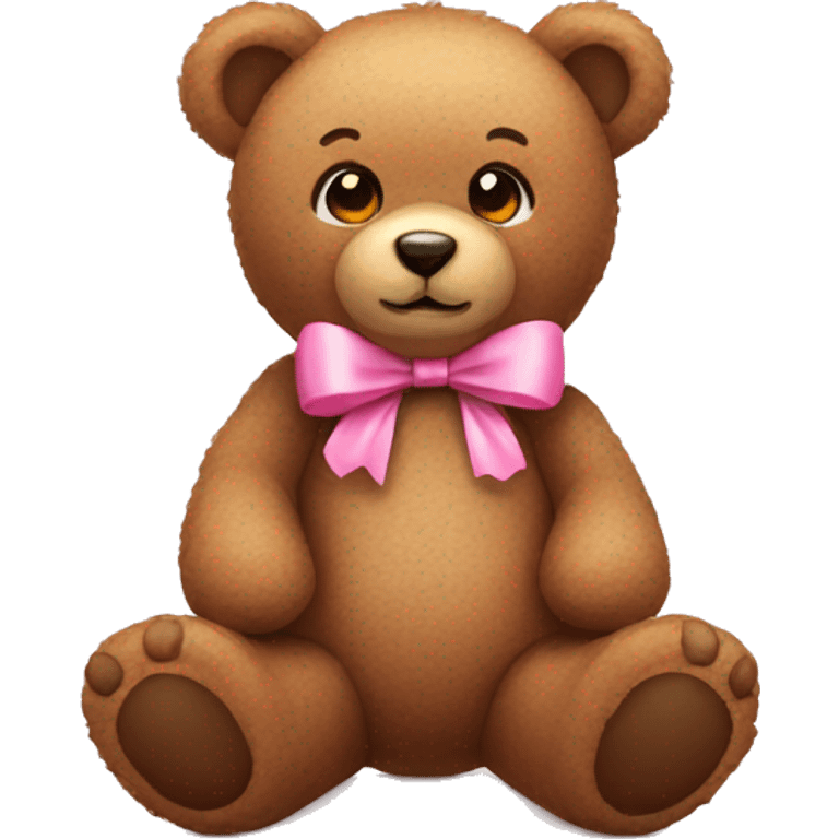 Teddy bear with pink bow emoji