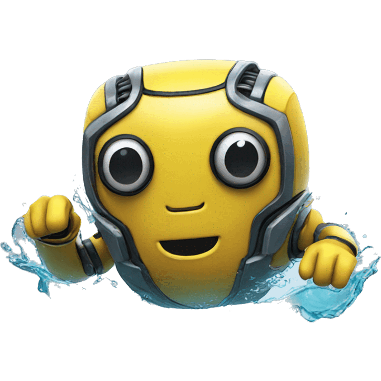 robot swimming in water emoji