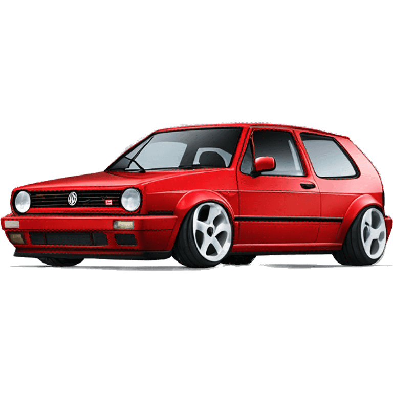 Volkswagen Golf 3 GTI red stanced  emoji