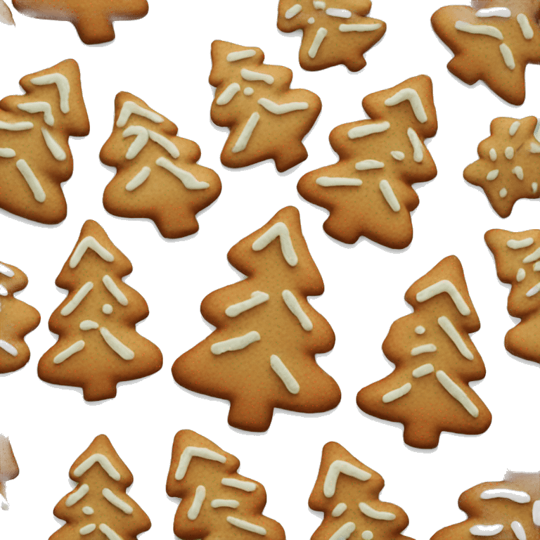 frosted gingerbread cookie shaped like a pine tree emoji