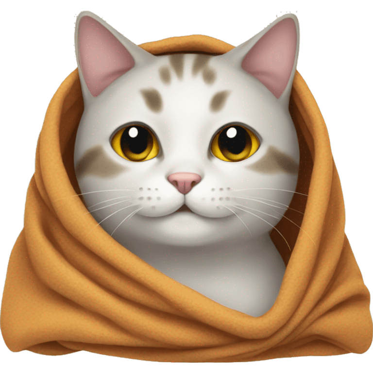 Cat in blanket emoji