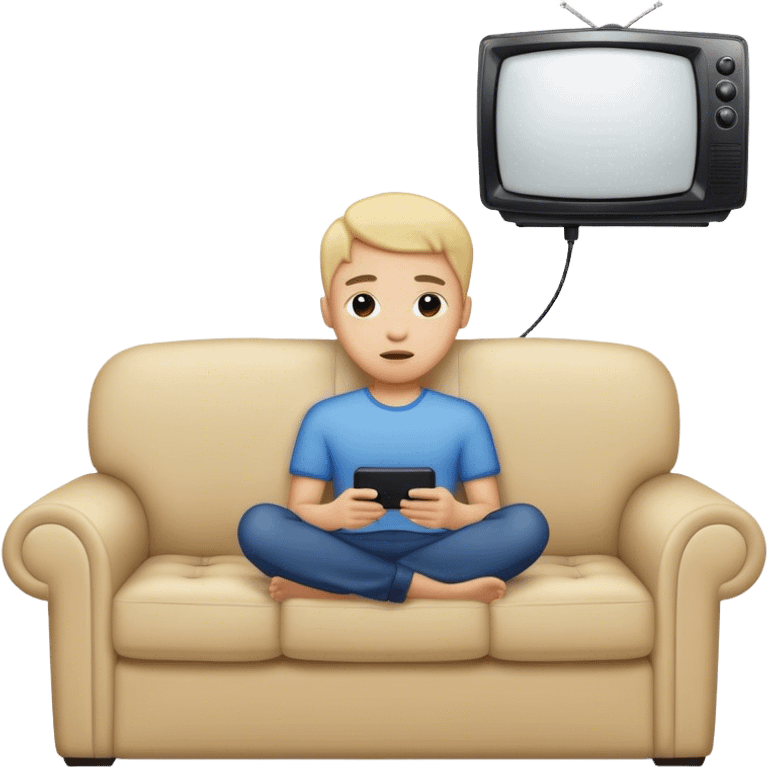 Person on couch watching tv emoji