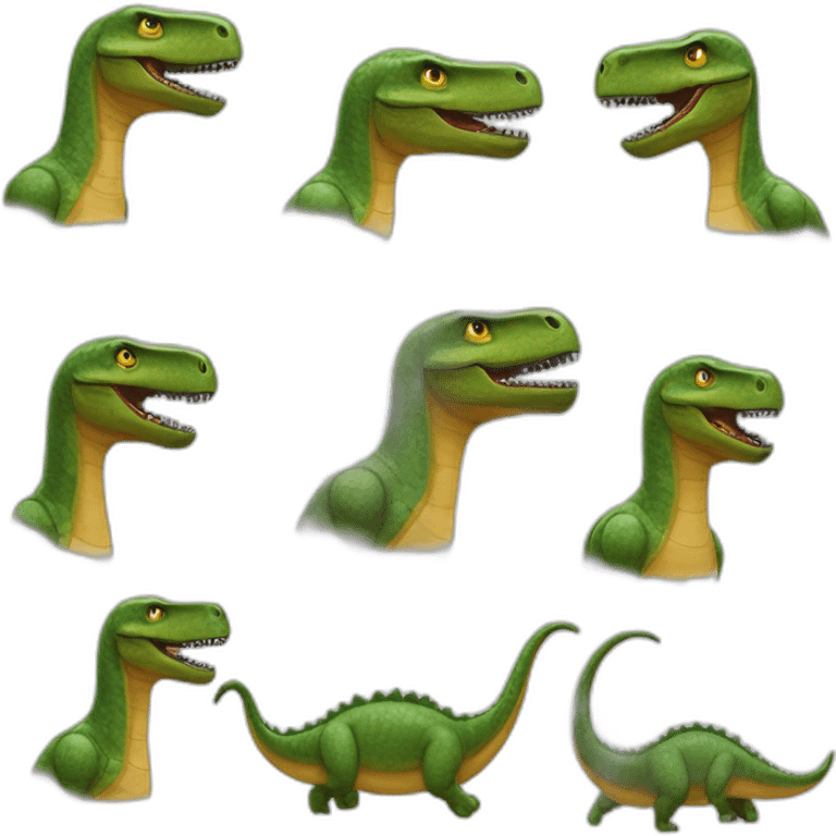 La tête d'un dinosaures qui rigole emoji