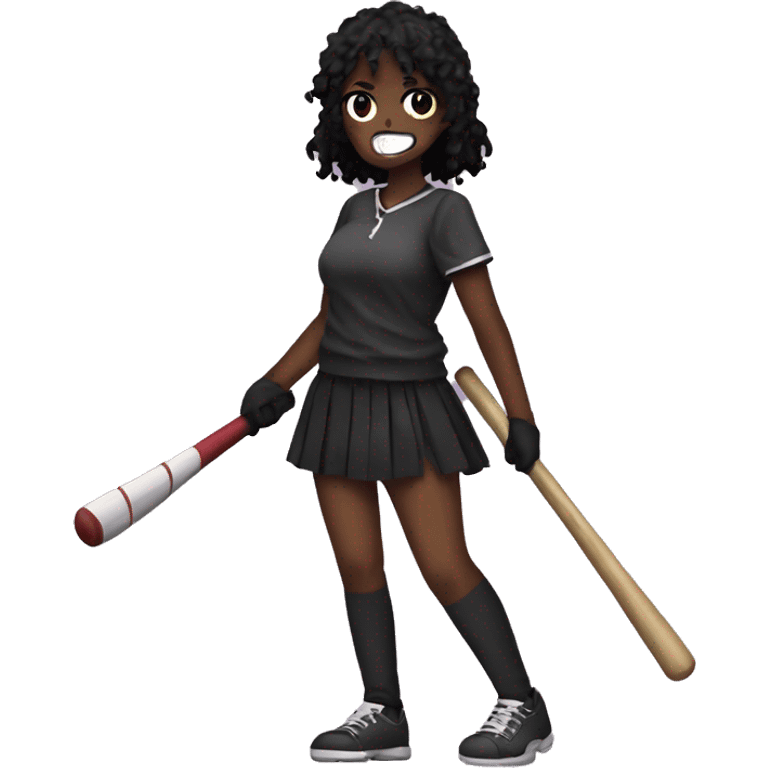 yandere with a baseball bat pixel art emoji