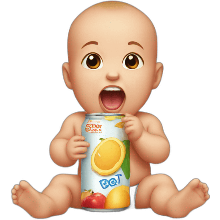 Baby screaming at juice box emoji