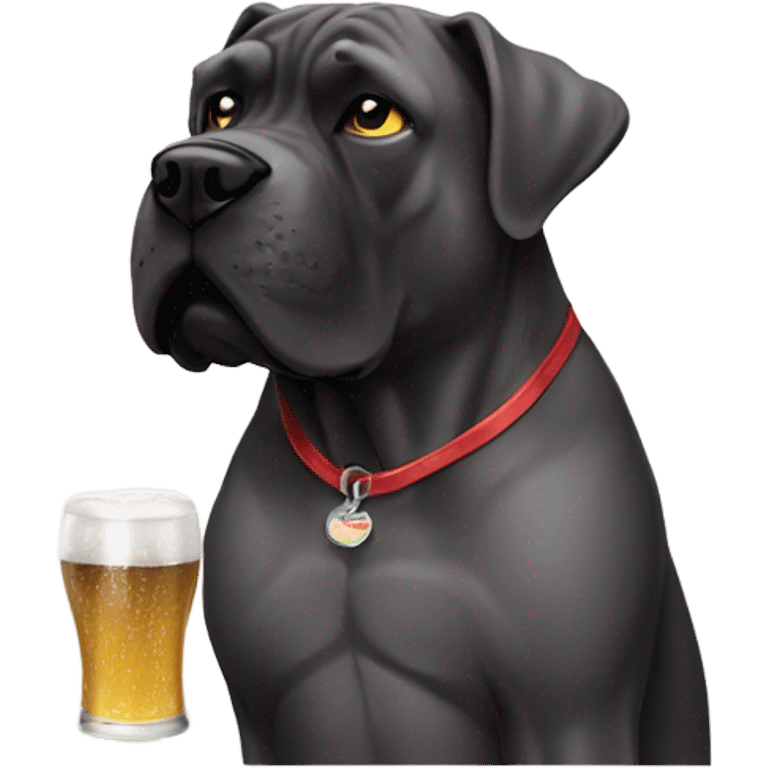 Cane corso drinking beer emoji