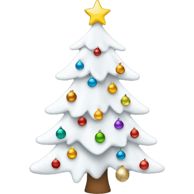 White Christmas tree with decorations emoji