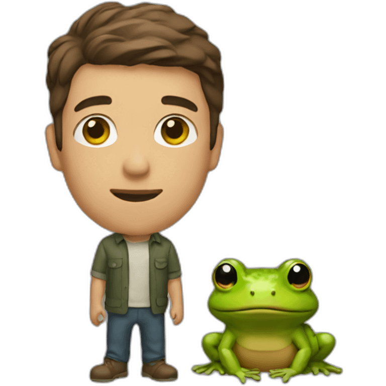 man with a toad emoji