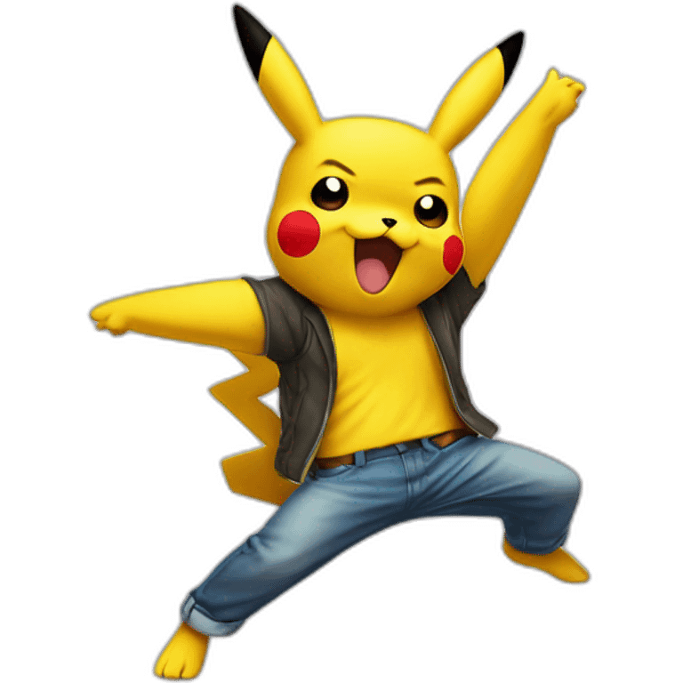 Pikachu qui fait un dab emoji