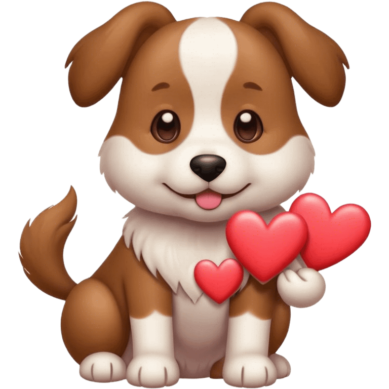 dog sending love hearts emoji