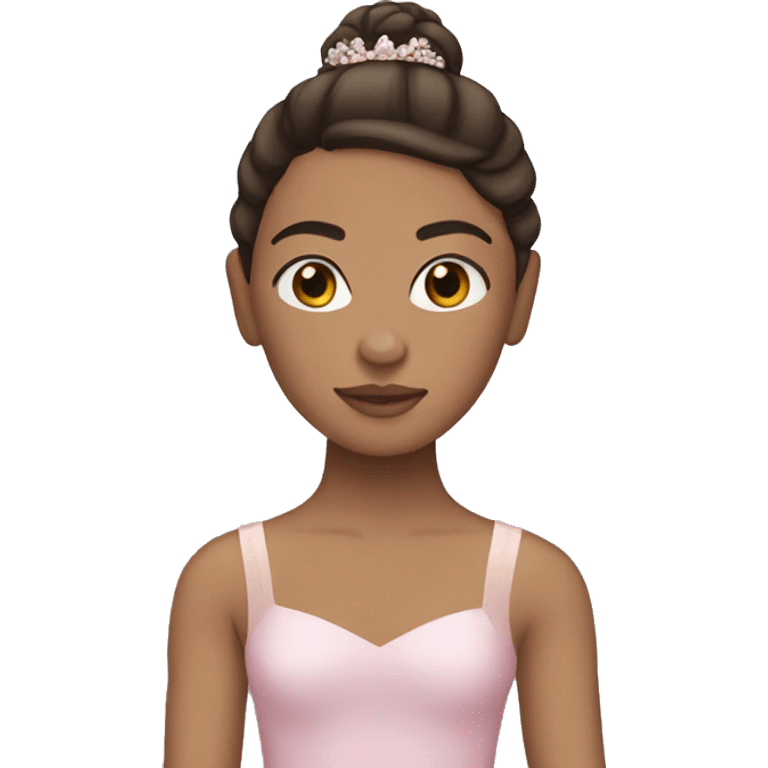 Ballerina with light skin and dark brown hair emoji