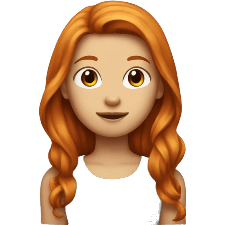 ginger girl with black longhair day emoji