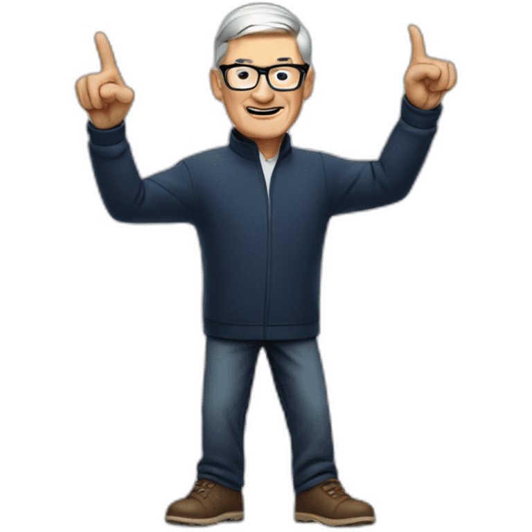 Tim Cook pointing something emoji