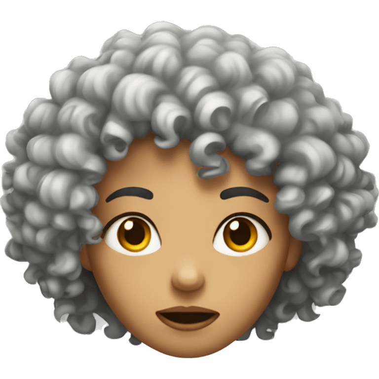 Mad curly haired girl emoji