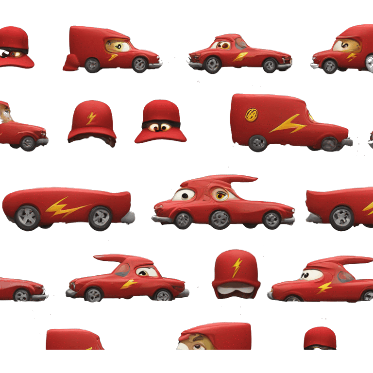 lightning macqueen from cars with mario hat emoji