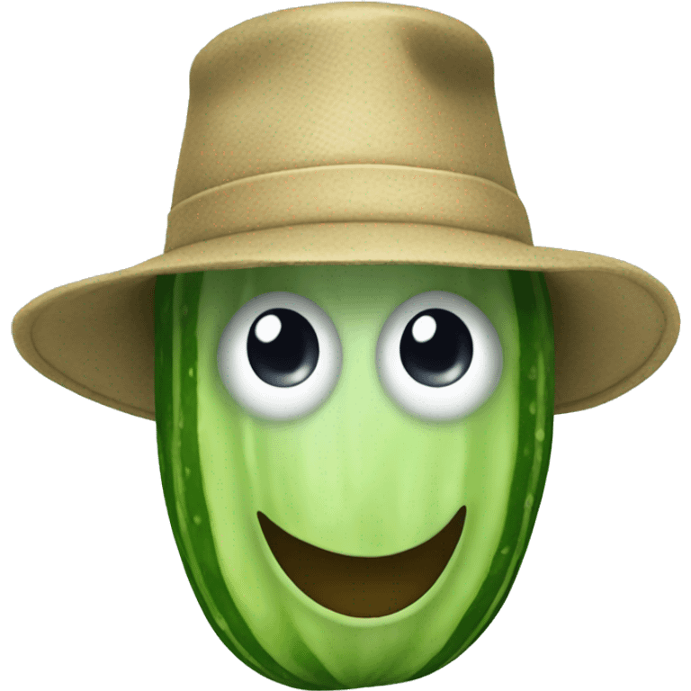 Cucumber wearing a hat emoji