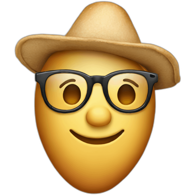 face empanada with glasses and a hat emoji