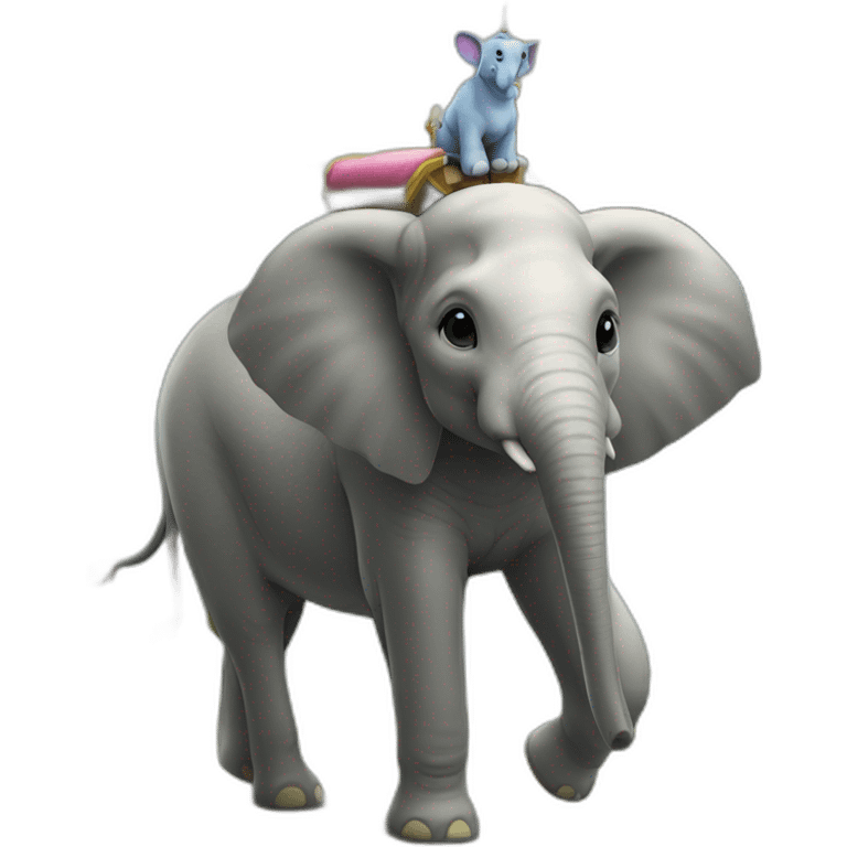 Licorne sur un elephant emoji