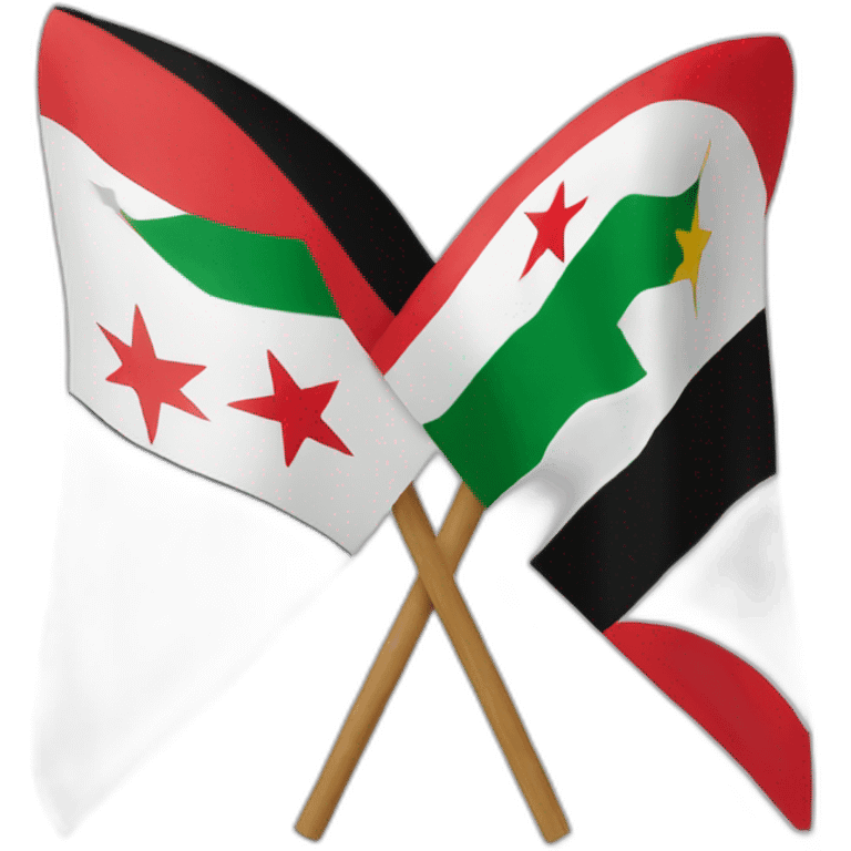 free syria and sang saka malaya flags crossed emoji