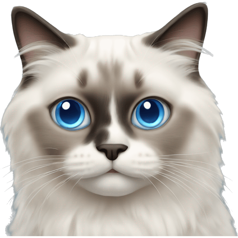 ragdoll cat with blue eyes emoji