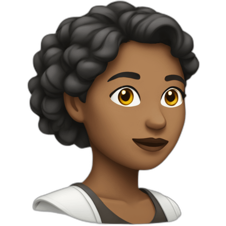 mujer mezcla de raza negra y blanca emoji