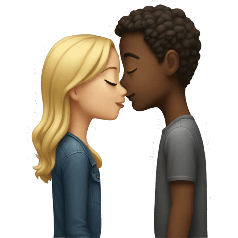 Girl and boy kissing emoji