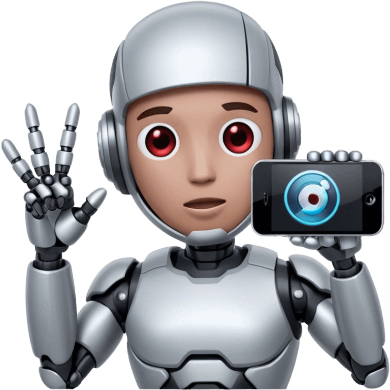 cyborg taking a video emoji