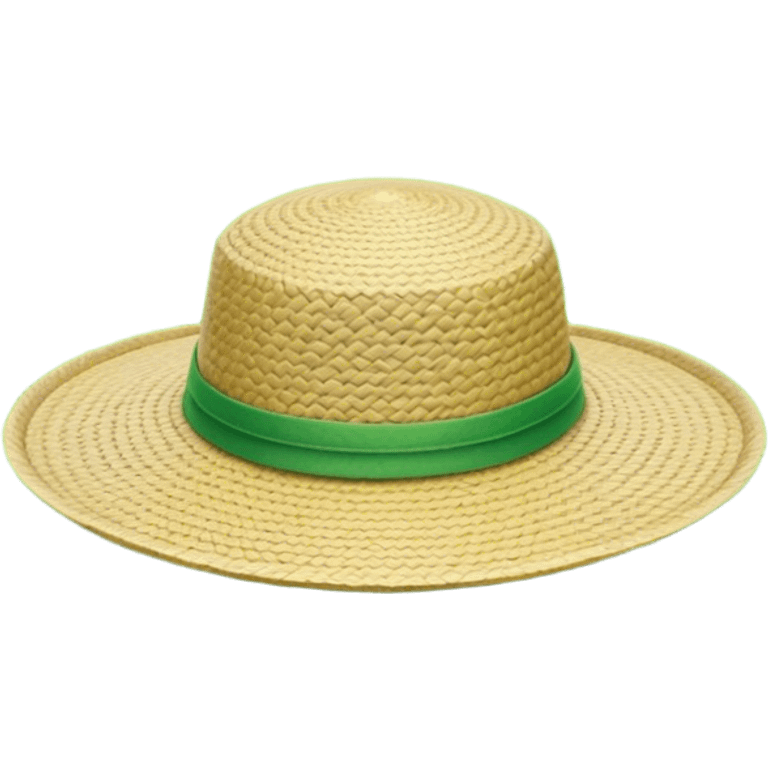 Cinematic Realistic image of a traditional rice farmer's hat, crafted from woven natural fibers with delicate texture details, set against a lush backdrop of vibrant green rice paddies under gentle, early morning light that evokes rural tradition. emoji