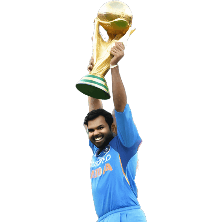 Rohit sharma lifting world cup emoji