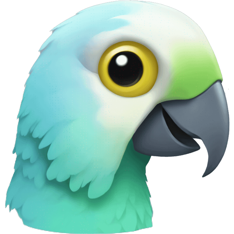 robot parakeet head emoji