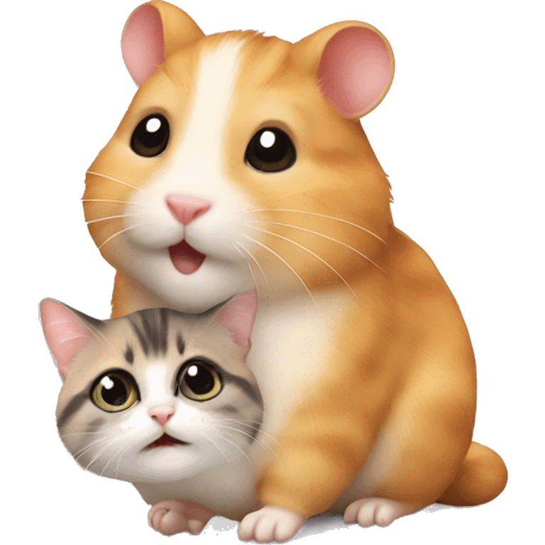 Hamster with a cat cute emoji