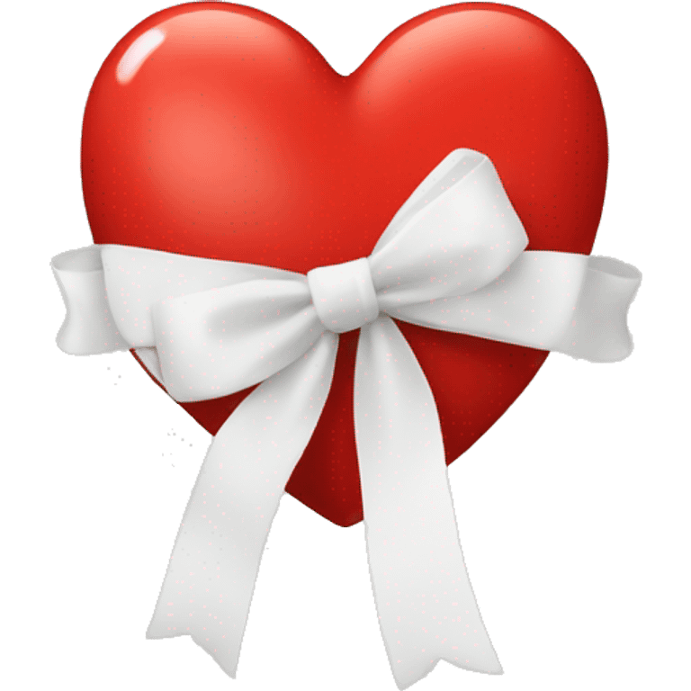 Red heart with white bow emoji