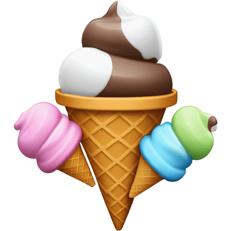 three scoop ice cream cone emoji