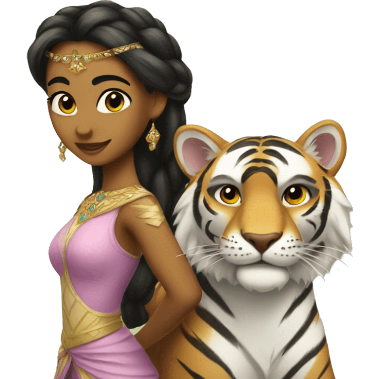 Jasmine princess and her tiger rajah  emoji