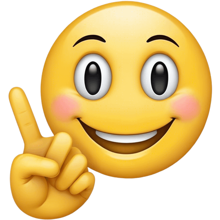 Smiley face with pointer fingers touching emoji