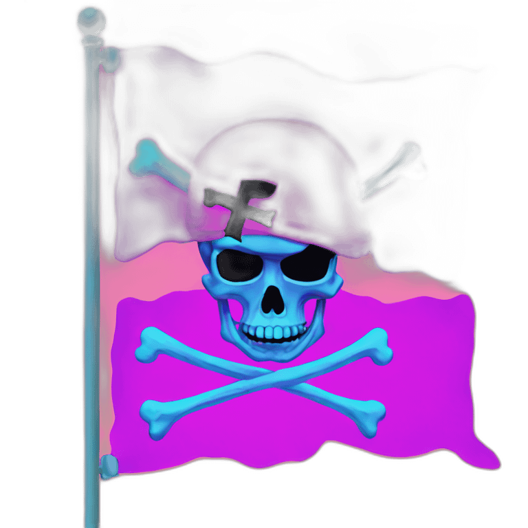 pirate flag neon vaporwave emoji