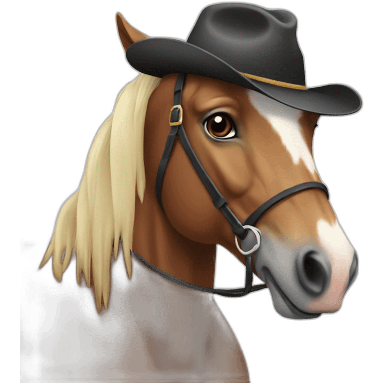 horse wearing hat emoji