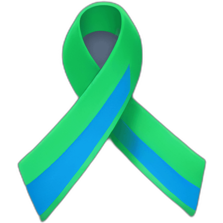 Green and blue awareness ribbon  emoji