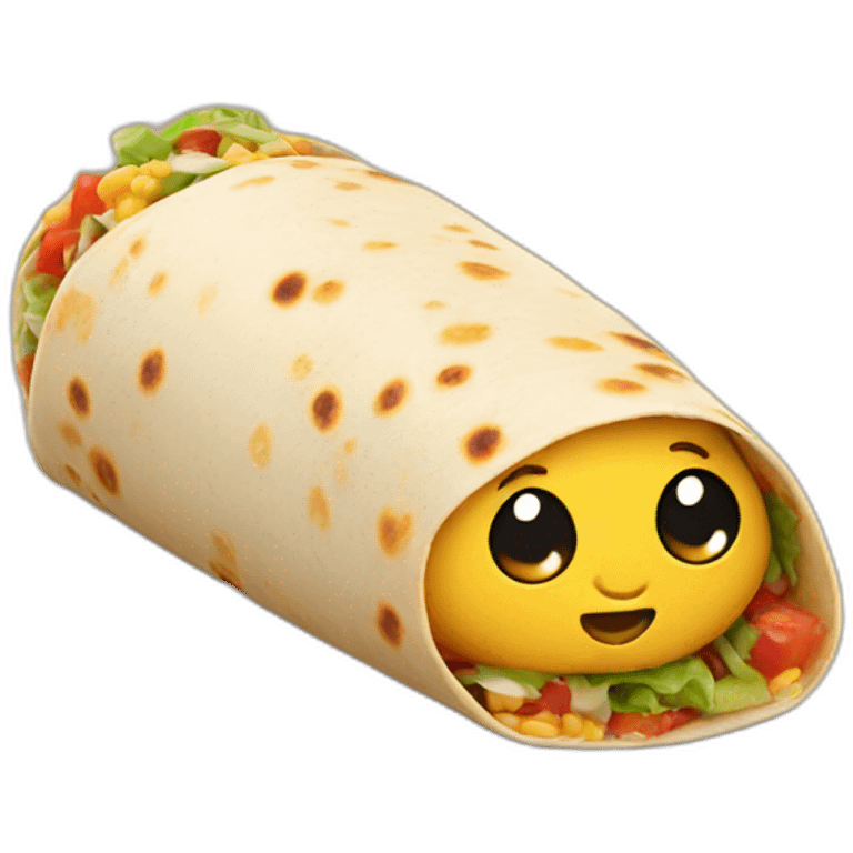 Burrito with a face emoji