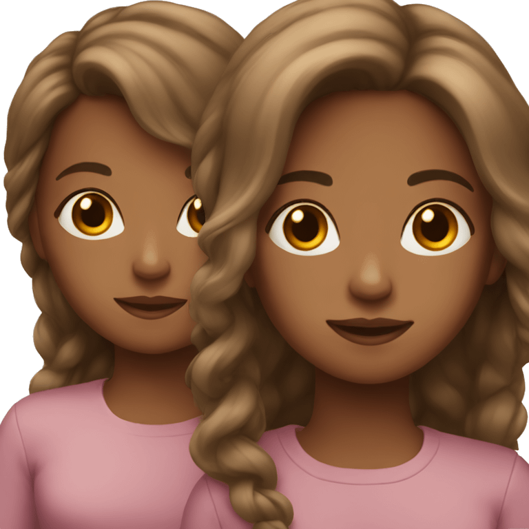 Sisters with brown hair  emoji