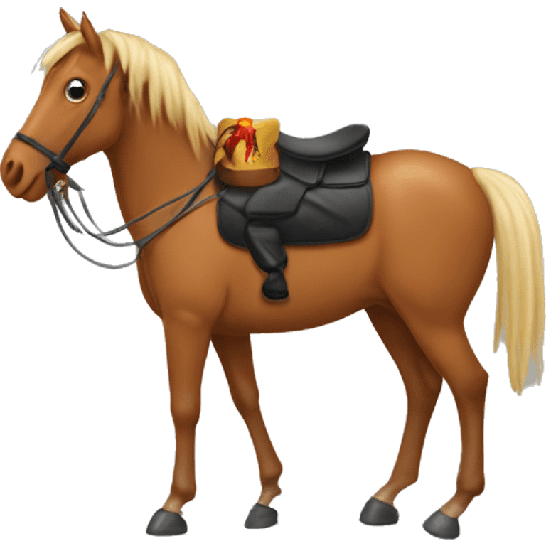 Horse sitting on a cockroach emoji