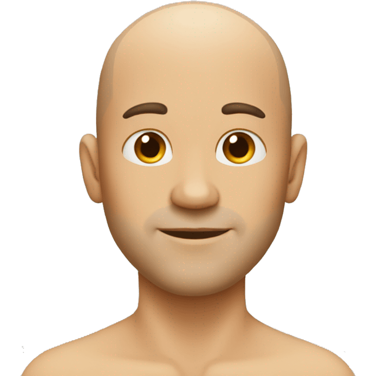 a man with no hair on top but hair on the side emoji